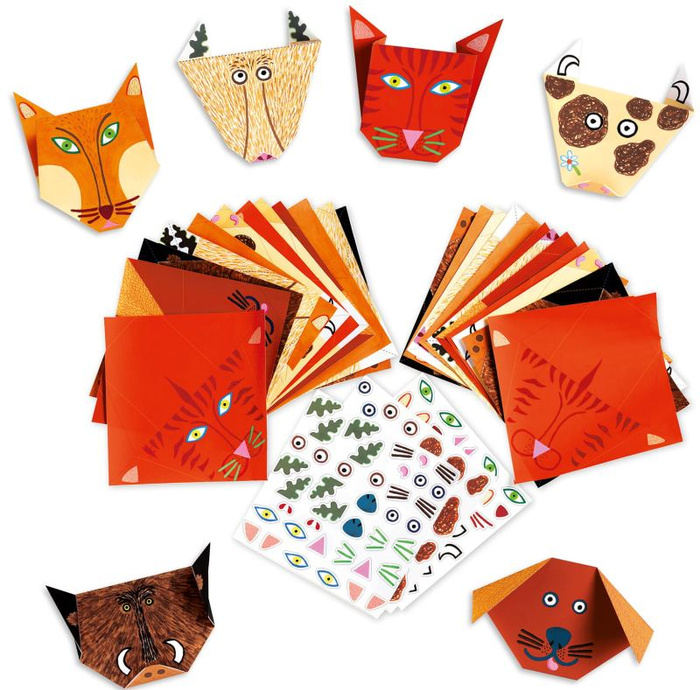 Origami z naklejkami. Zwierzęta, Djeco