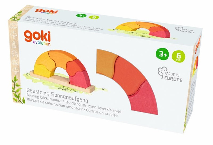 Układanka drewniana z klocków tęcza 6 el. Goki