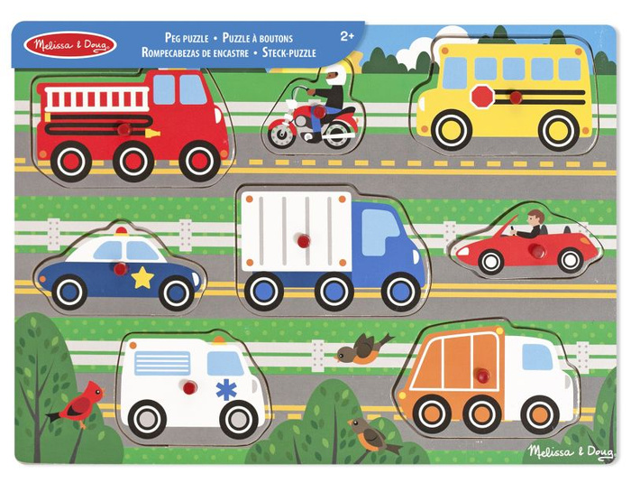 Układanka z uchwytami Pojazdy 8 el Melissa & Doug