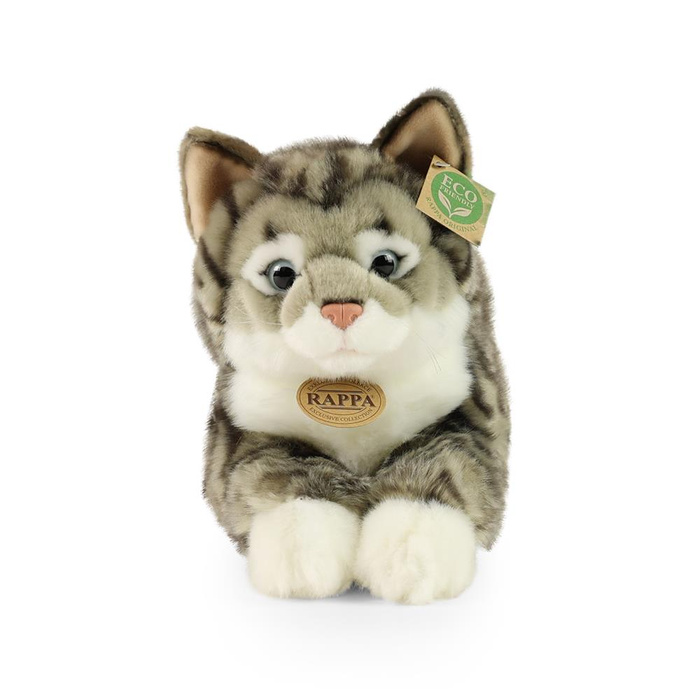Maskotka dla dzieci pręgowany kot szary 40 cm Rappa