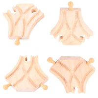 Zestaw torów. 4 elementy, rozjazd mały, Bigjigs Rail