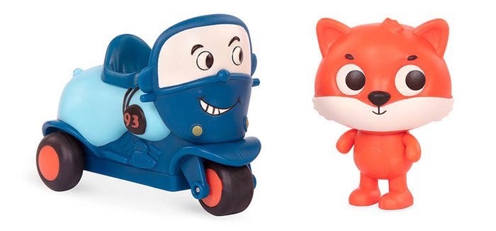 Zestaw miękkich autek sensorycznych do rączki Light Up Cars B.toys