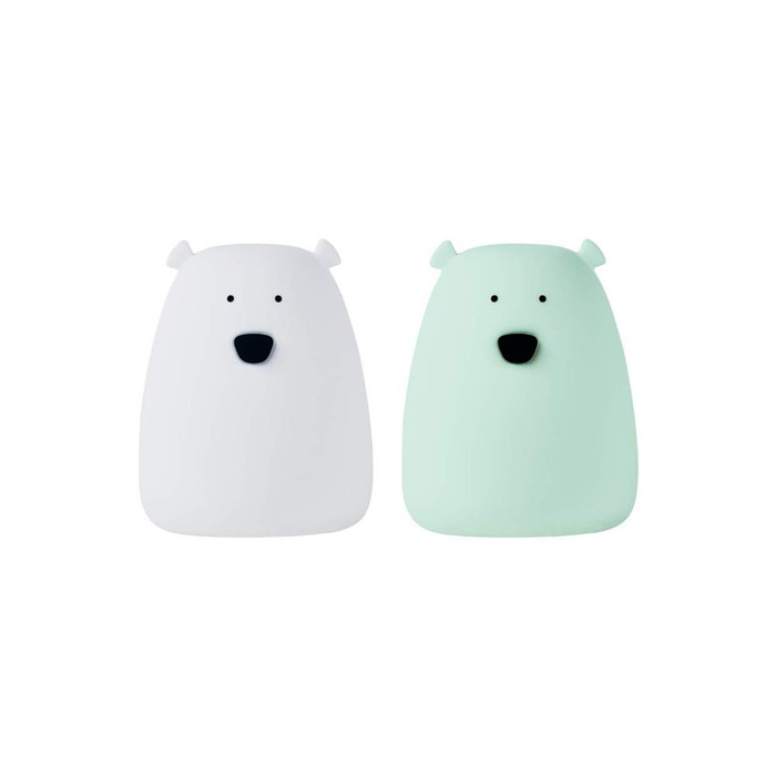 Zestaw 2 lampek Mini Miś w kolorze Biały i Arktyczna Zieleń Rabbit & Friends
