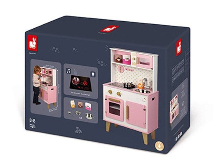 Duża kuchnia drewniana z dźwiękiem i 6 akcesoriami Candy Chic Janod