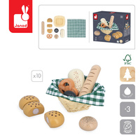 Drewniane pieczywo w koszyku Imitacja jedzenia dla dzieci Shiny Grandma Janod