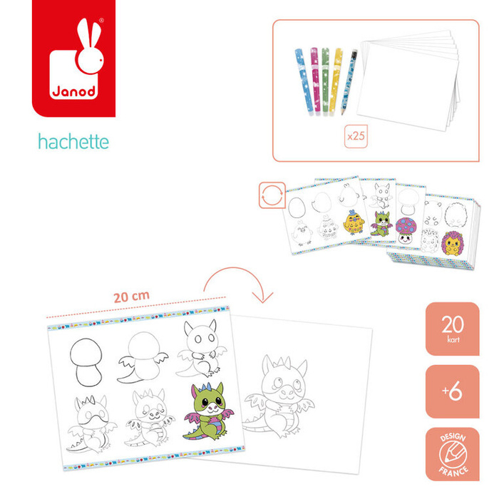 Rysowanie krok po kroku z brokatowymi markerami 20 rysunków i kolorowanek