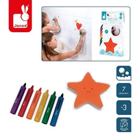 Kredki do kąpieli 6 kolorów z gąbką 3+, Janod