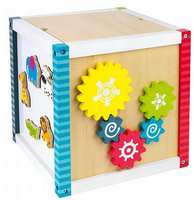 Kostka edukacyjna z drewna. Kula ziemska