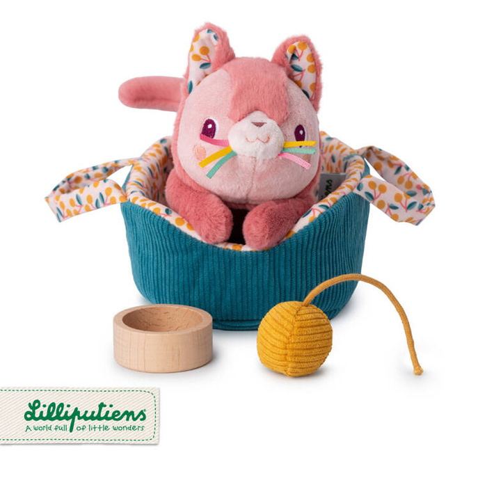 Przytulanka kotek z koszyczkiem i akcesoriami Kotka Jeanne Lilliputiens