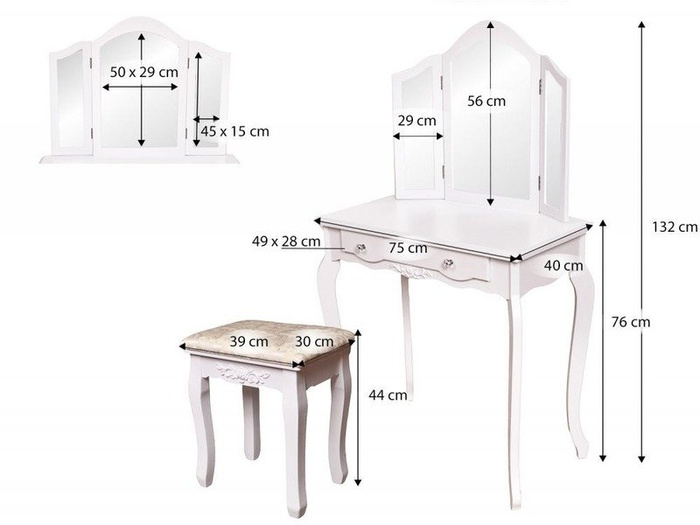 Toaletka dla dziewczynki z krzesłem Luna Goodhome