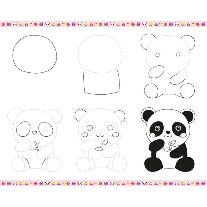 Zestaw kreatywny dla dzieci Rysowanie krok po kroku Modele kawaii Janod