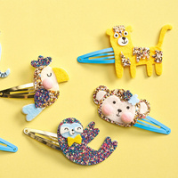 Brokatowe spinki do włosów Egzotyczne zwierzęta Zestaw kreatywny dla dzieci do tworzenia biżuterii Janod