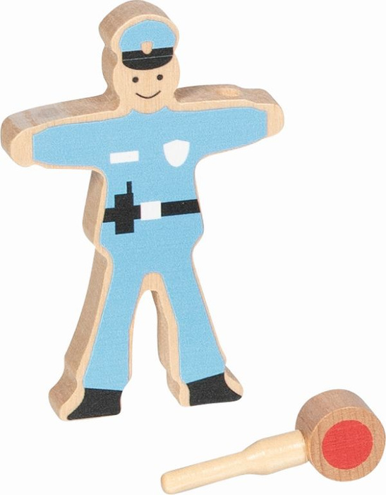 Znaki drogowe z drewna do zabawy dla dzieci Zestaw 21 szt Policjant Ole Goki