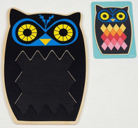 Układanka drewniana, kolorowe romby. Sowa, Djeco