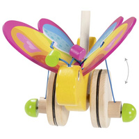 Drewniana Zabawka na kiju do pchania Motyl Labelle Goki