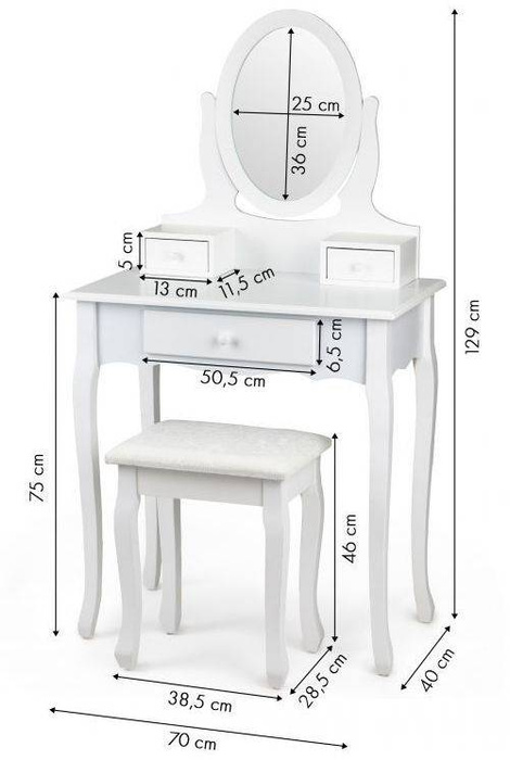 Toaletka dla dziewczynki z krzesłem Flora Goodhome