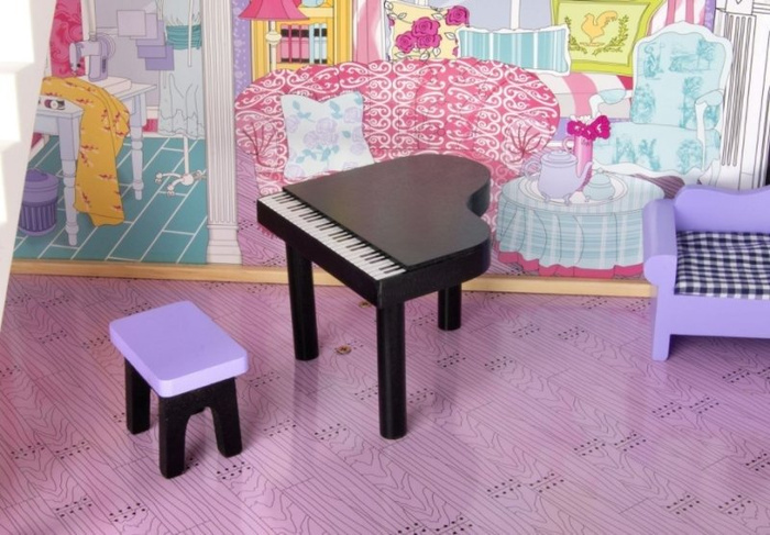 Domek dla lalek z drewna. Kolorowa Anna