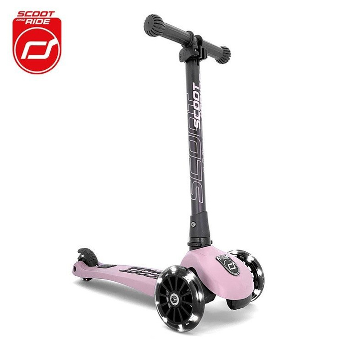 SCOOTANDRIDE Highwaykick 3 LED Hulajnoga składana ze świecącymi kółkami 3+ Rose