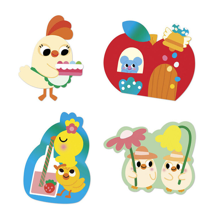 Duże naklejki wielorazowe dla dzieci 50 sztuk Wiosna Janod