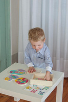 Drewniana świecąca układanka kosmiczne stworki MRZ Sevi