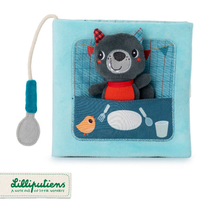 Miękka książeczka z przytulanką Smacznego! Wilk Louis Lilliputiens