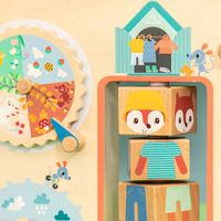 Drewniana tablica manipulacyjna walizka Ubranie na każdą pogodę Lisiczka Alice Lilliputiens