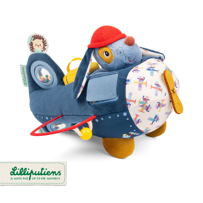 Zabawka sensoryczna Samolot Piesek Jules Lilliputiens Przytulanka dla dzieci