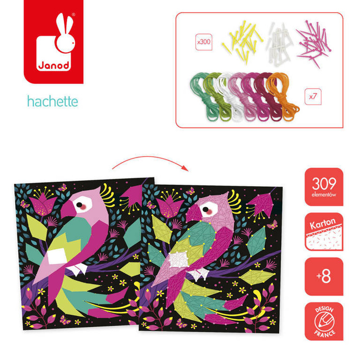 Zestaw kreatywny Przeplatanka 3D String art Zwierzęta dżungli Janod