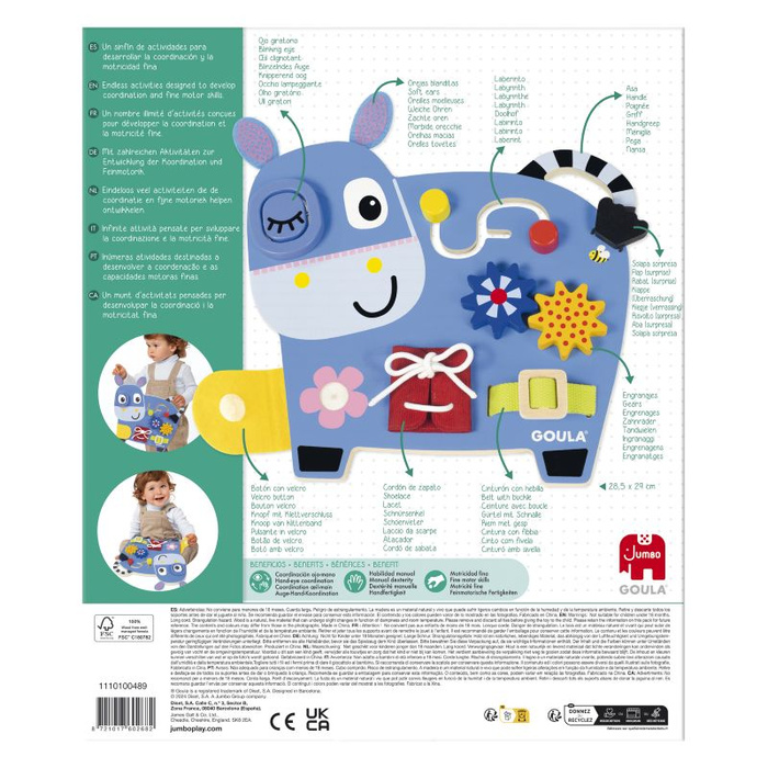 Sensoryczna tablica manipulacyjna Osiołek Goula