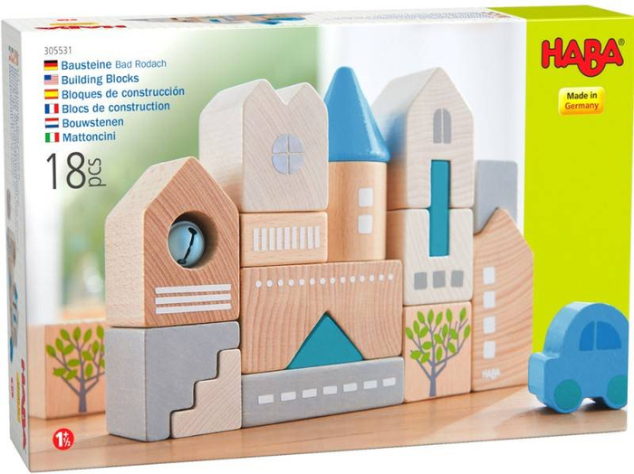 Drewniane klocki dla dzieci 18 el. Haba