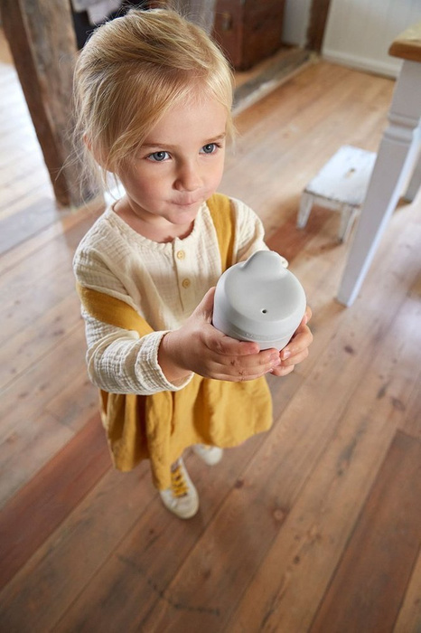 Kubek z silikonową pokrywką z dziubkiem Little Chums Kot Lassig