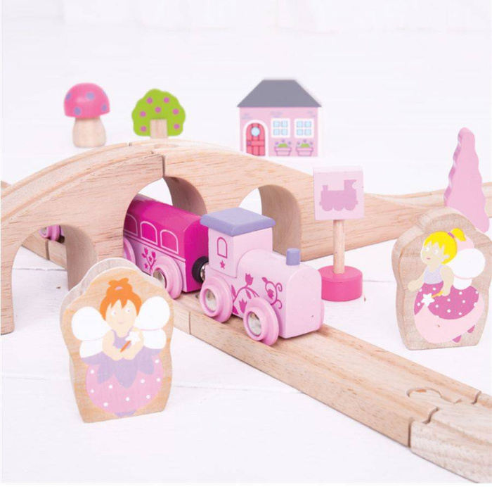 Kolejka drewniana, 35 elementów. Świat wróżek, Bigjigs Rail