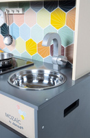 Duża drewniana kuchnia z dźwiękiem, światłem LED i 6 akcesoriami Mozaika 3-8 lat Janod