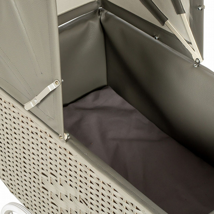 Wózek zabawkowy Doll Pram Retro Rattan Grey Astrup