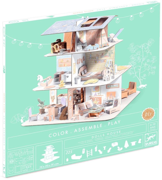 Zrób to sam domek dla lalek z akcesoriami Djeco