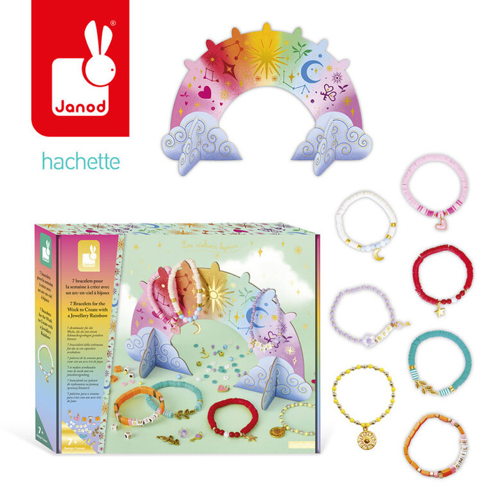 Zestaw do tworzenia biżuterii ze stojakiem Bransoletka na każdy dzień tygodnia Janod
