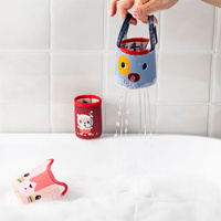 Kubeczki do kąpieli Piesek Jules Kotka Jeanne Jeżyk Leon Zabawka sensoryczna Lilliputiens