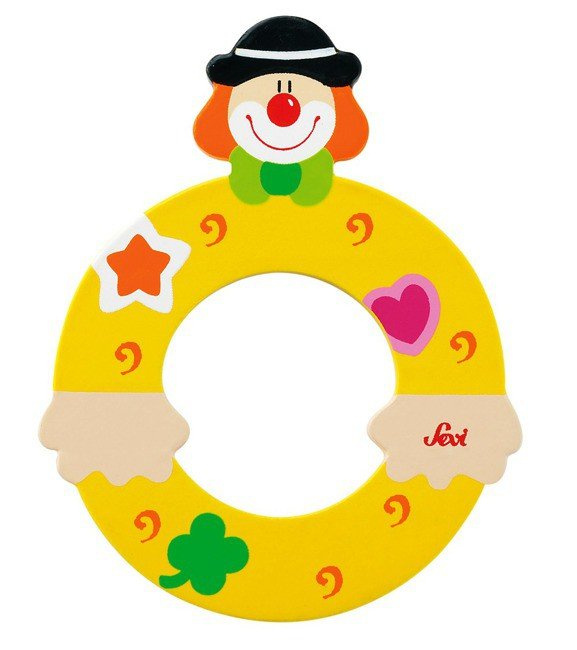 Drewniana literka. Klaun "O", Sevi