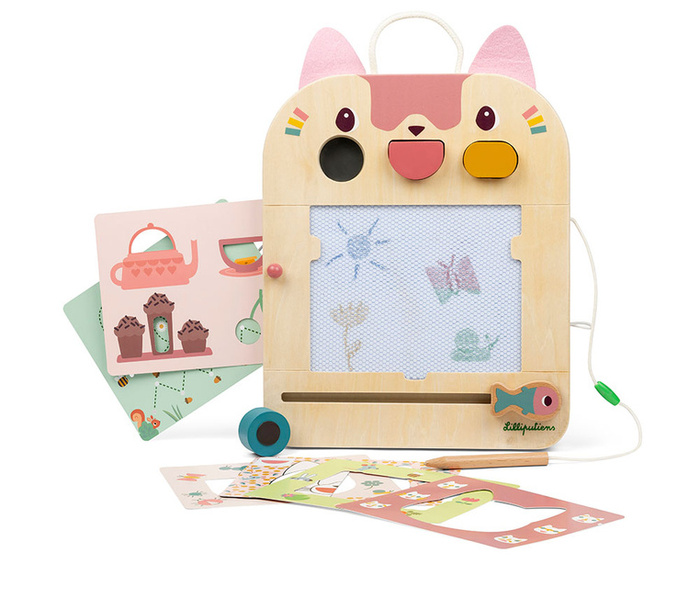 Drewniana magnetyczna Tablica-Znikopis Kotka Jeanne 18m+ Lilliputiens