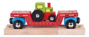 Specjalny wagon – platforma z traktorem, Bigjigs Rail