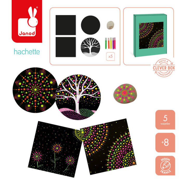 Zestaw kreatywny Malowanie kropkami 5 projektów Janod
