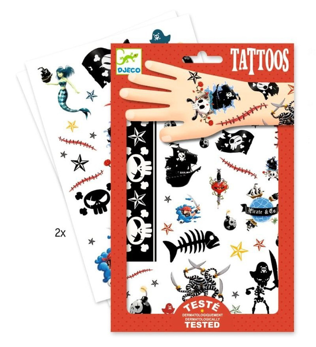 Zmywalne tatuaże dla dzieci. Pirackie przygody, Djeco