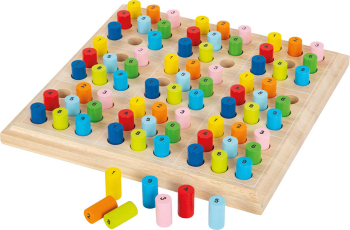 Drewniane sudoku. Kolorowe walce, small foot