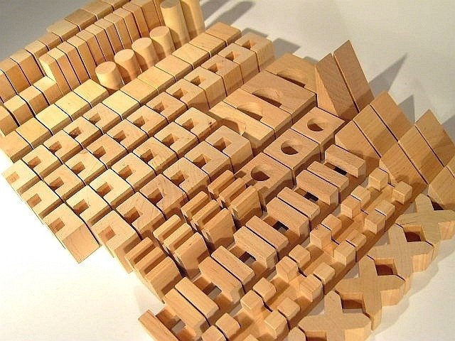 Klocki drewniane, 280 elementów