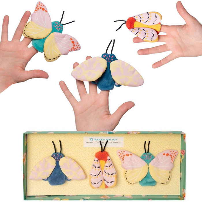 Zestaw 3 pacynek na palce Motyle Natural Historian Manhattan Toy