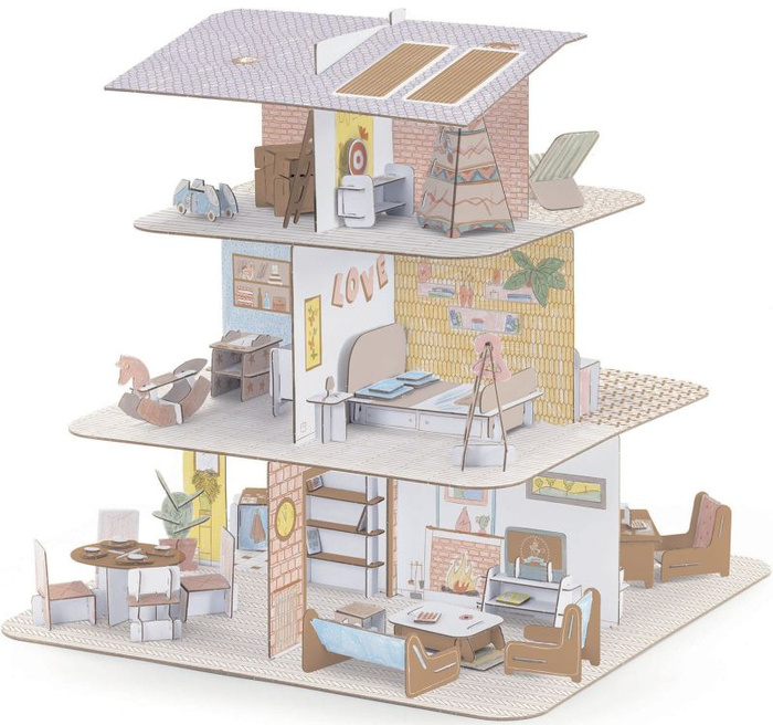 Zrób to sam domek dla lalek z akcesoriami Djeco