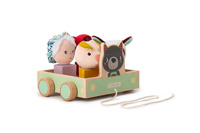 Drewniany wózek do ciągnięcia Wilk Louis LILLIPUTIENS 