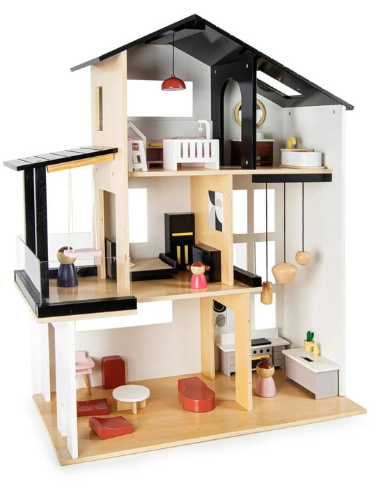 Nowoczesny domek dla lalek z tarasem