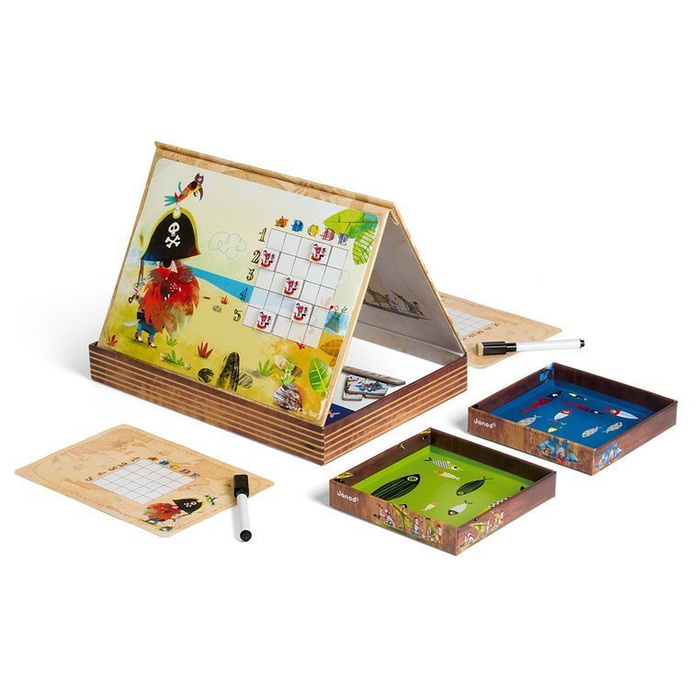 Gra dla dzieci z magnetyczną tablicą. Statki piratów, Janod