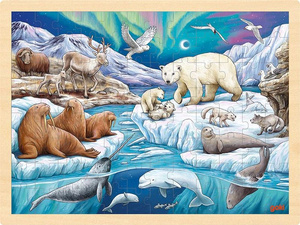 Zestaw puzzli drewnianych dla dzieci Noc polarna Goki